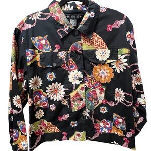 Anne Carson - Fall Floral Women's Long Sleeved Button Up | Size XL | EUC!!